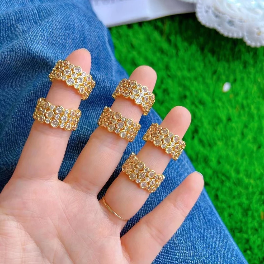 

5PCS, Gold Color Zircon Band Ring for Women Punk Vintage Gothic Chunky Ring Vintage Jewelry Accessory