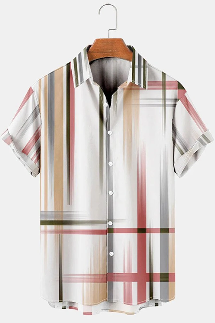 Hawaii hemd Herren Sommer 3d geometrisches Muster gedruckt kurz ärmel ige Herren Urlaub Strand Top T-Shirt Herren übergroße Kleidung