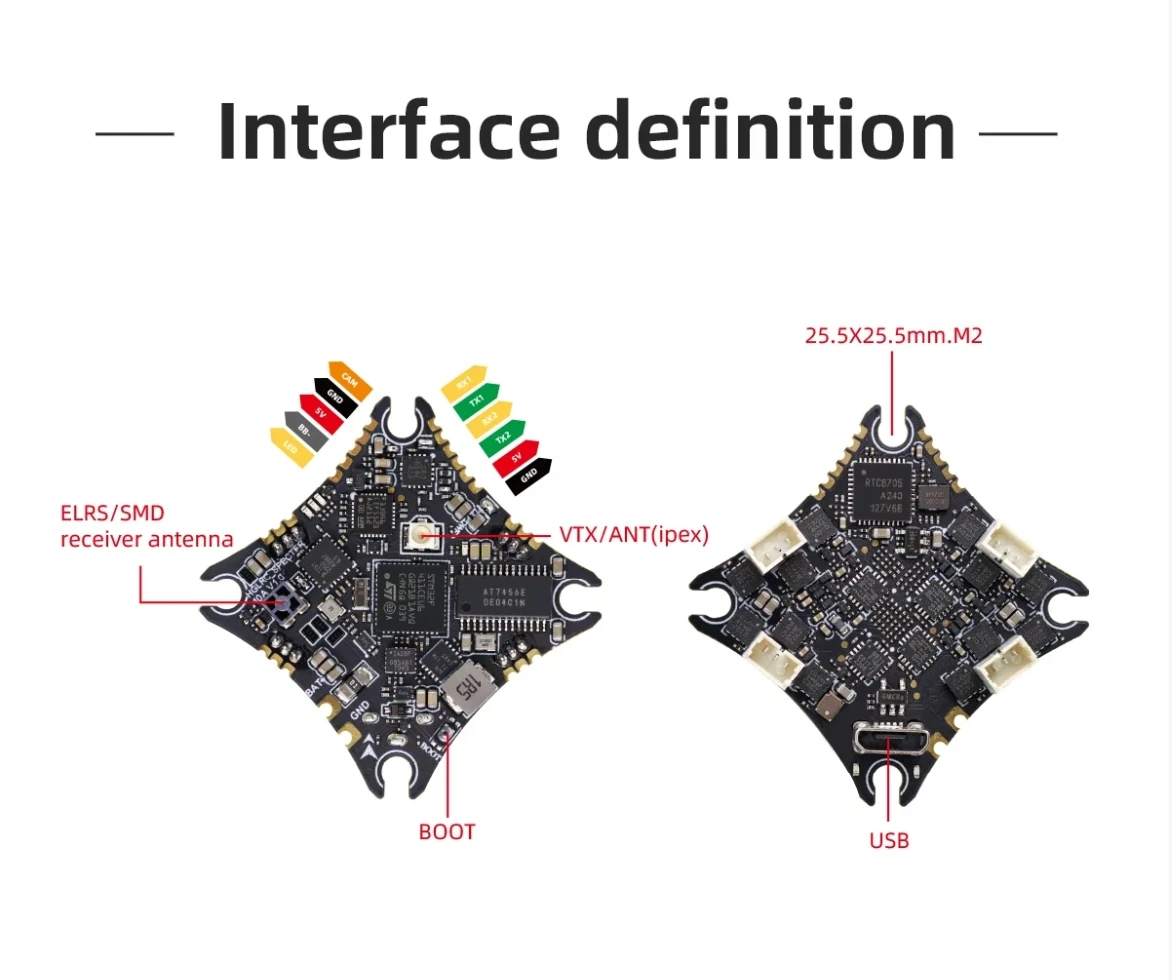 

HGLRC SPECTER 10A 1-2S ELRS AIO VTX 400mW F411 Flight Control 10A BL_S 5 in 1 FC