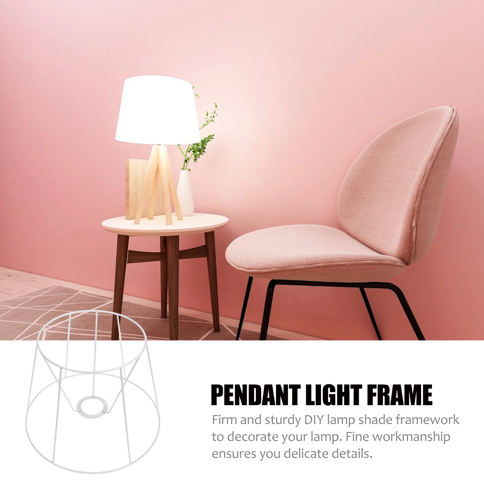 

E27 Lampshade Frames Wire Cover Cage Guard for Chandelier Desk Light Iron DIY Round Ring Suitable Ceiling Lampshade