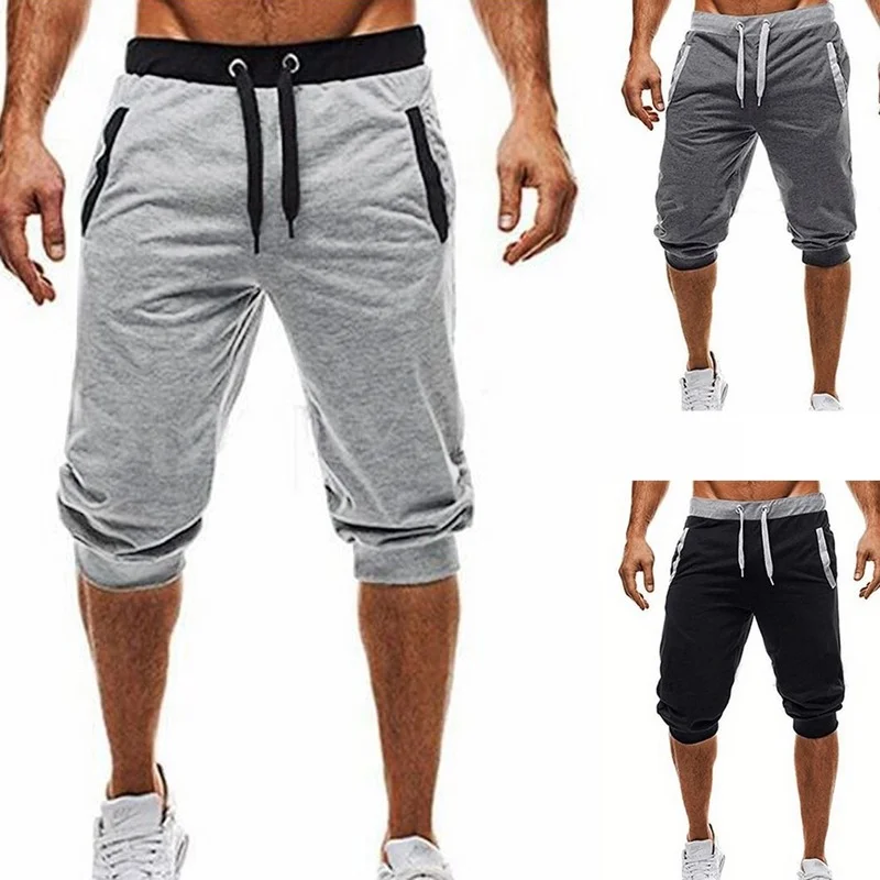 New Summer Shorts Men's Fashion Causal Shorts Cropped Trousers Beach Shorts Man Breathable Cotton Gym Short Sweatpants