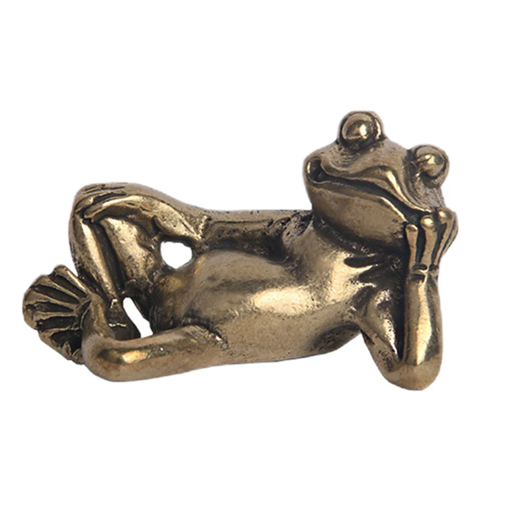 

Exquisite Frog-modeling Brass Adornment Decorative Brass Frogs Ornament for Home (As Shown) Frogs Statue