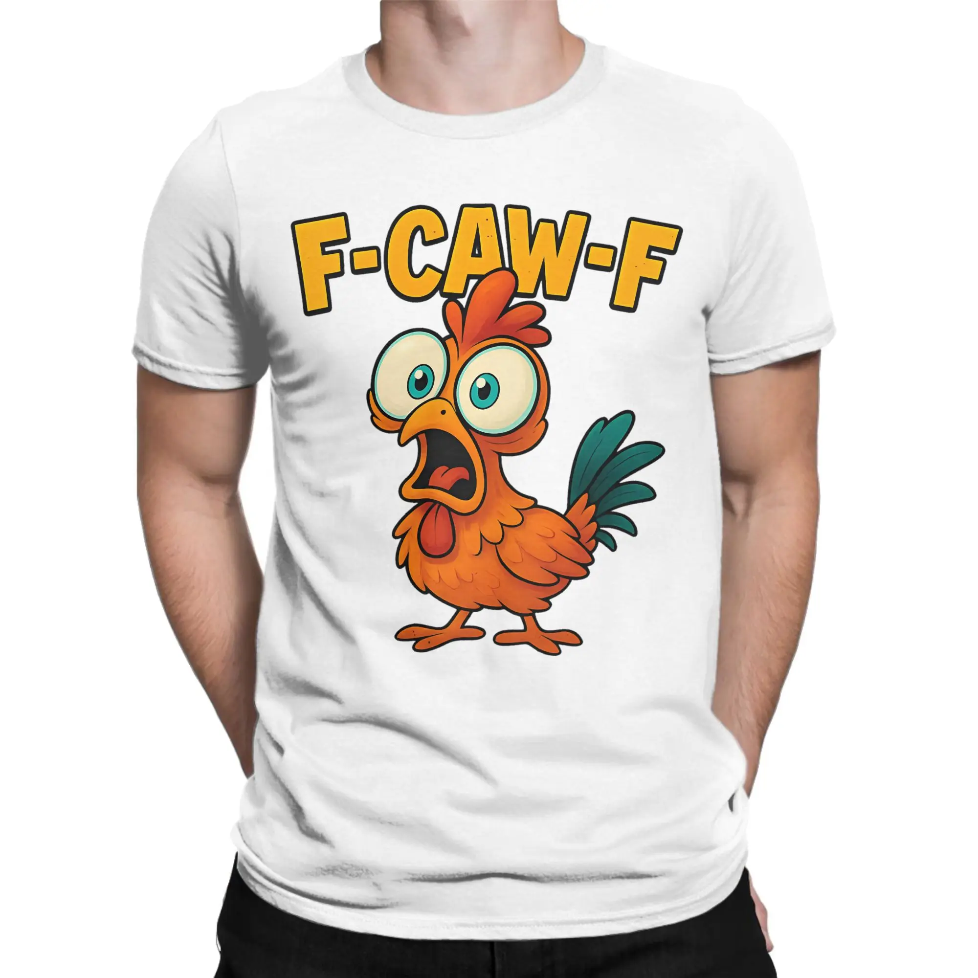 

Футболка с принтом Funly F Caw F Chicken Футболка с графическим принтом Высококачественная мужская и женская футболка с коротким рукавом Мужская спортивная одежда Топы