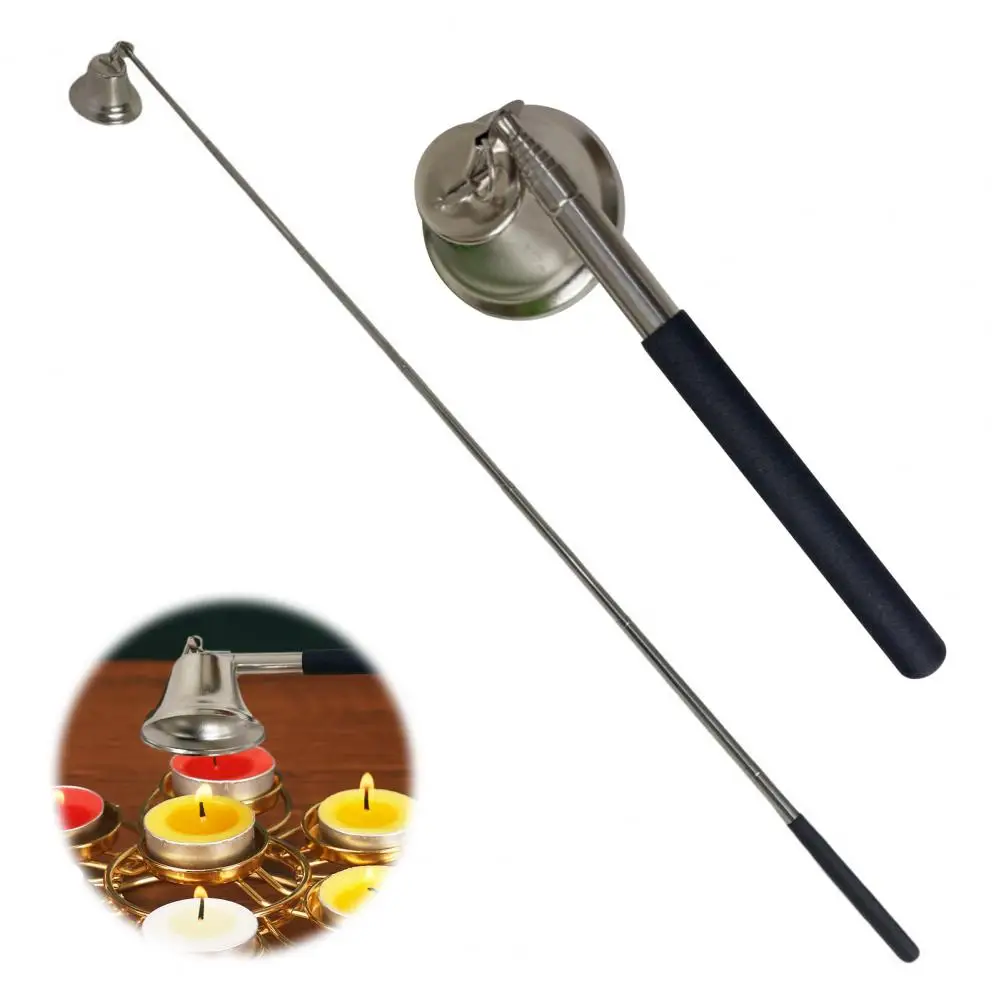 Wedding Candle Extinguisher Bell Candle Extinguisher with Telescopic Handle Stainless Steel Tealight Snuffer Universal Candle