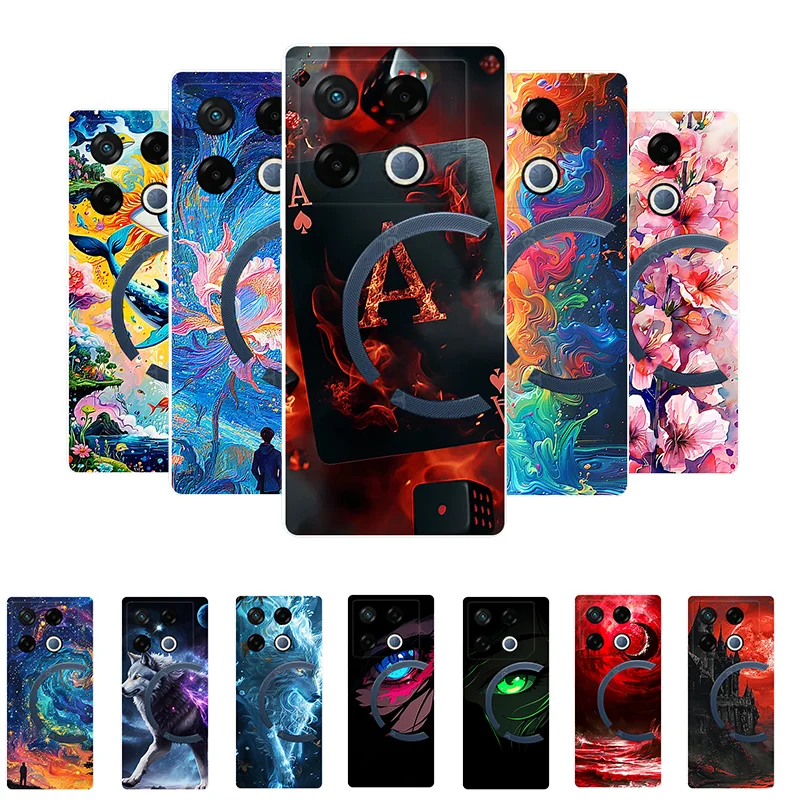 For Infinix GT 20 Pro Case Soft Silicone Poker Wolf Fashion Back Cover for Infinix GT 20 Pro Cases Protective X6871 GT20Pro TPU