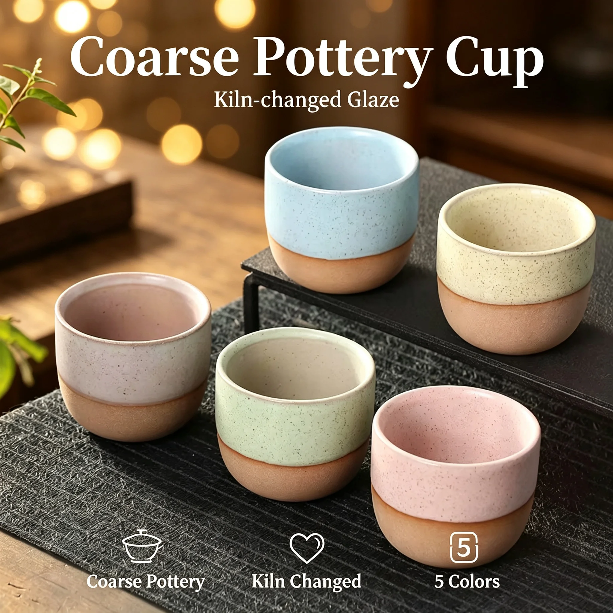 Creative Coarse Pottery Master Tea Cup Japanese Kiln‑changed Single Tasting Cup Household Ceramic Coffee Mug