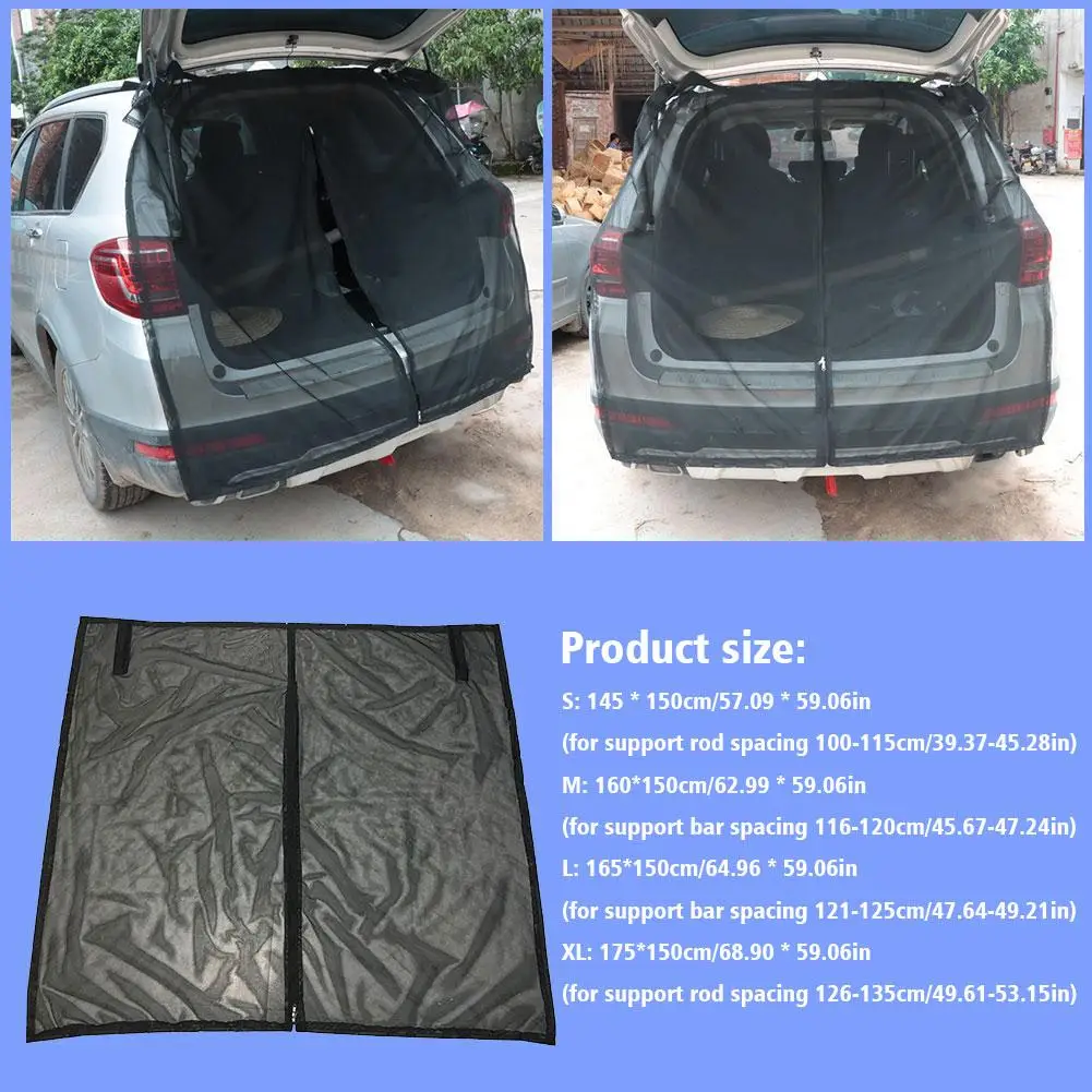 

Car Magnetic Mount Car Tailgate Mosquito Net Car Sunshade Screen Net Trunk Ventilation Mesh For SUV Prevent Mosquitoes Bugs T5N6