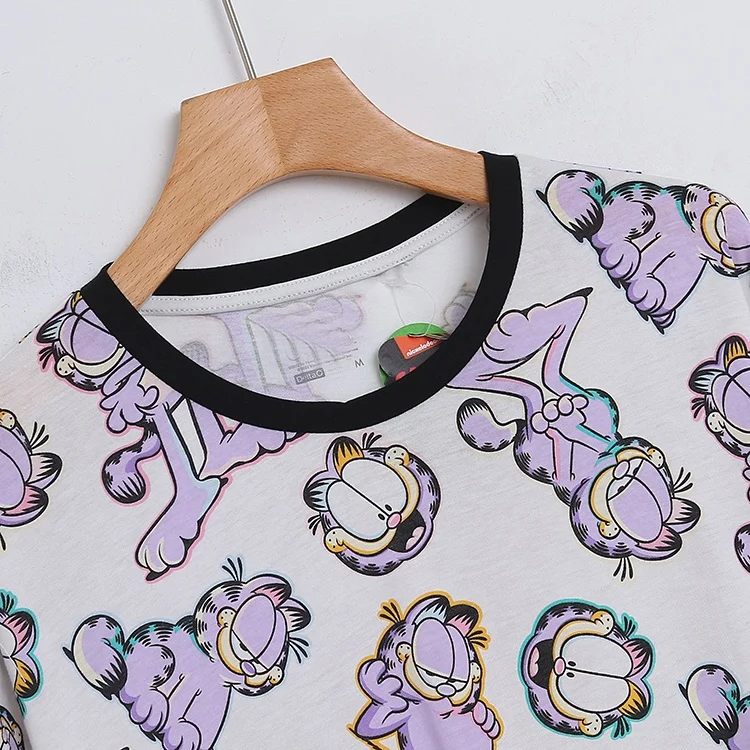 Cartoon Print Long Sleeve Loose Fit round Neck Home Clothes Set for Women Skin-friendly Cute Anti-aging Comfortable Sleepwear
