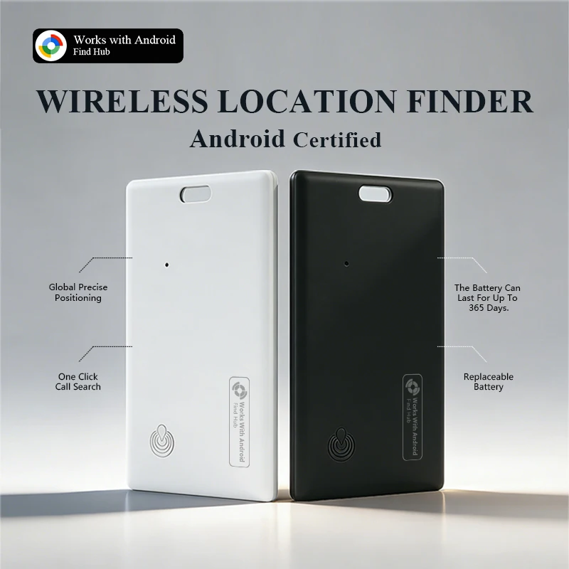 Wallet Tracker Card for Android Air Tag Thin Bluetooth Smart Tag GPS Tracker Item Finder Locator Work with Google Find Hub App