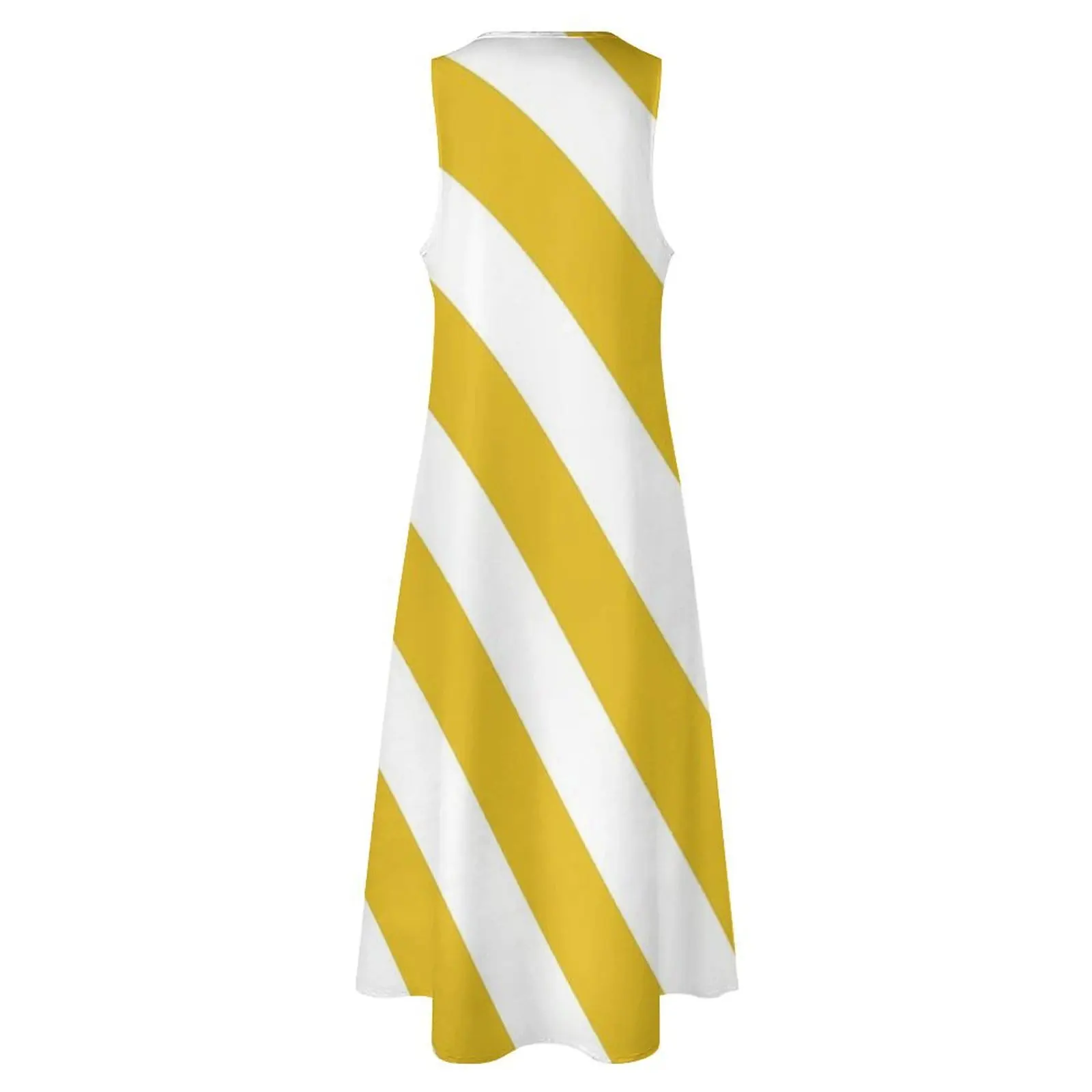 머스타드 옐로우 대각선 스트라이프 롱 드레스 여름옷 여름 드레스 여성 2025 여성 이브닝 드레스
