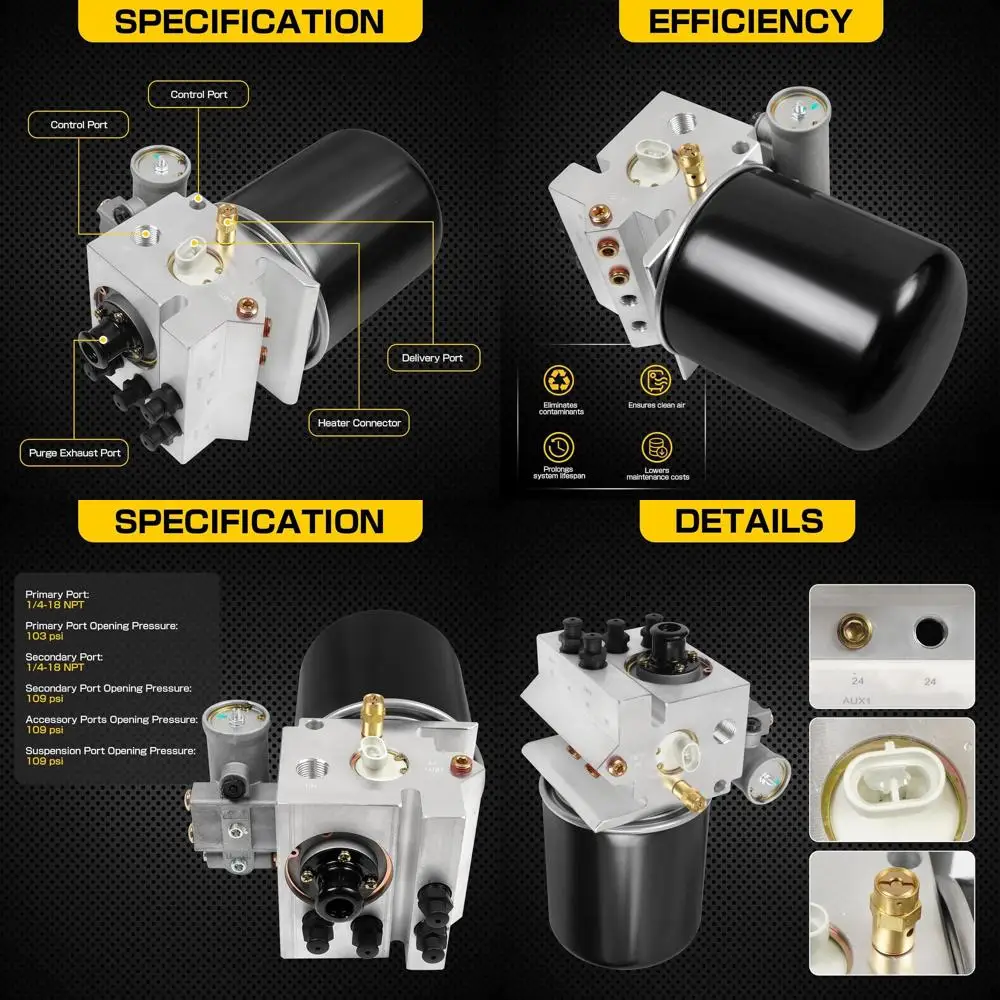 مجفف هواء متوافق مع فولفو Freightliner Kenworth Peterbilt Columbia International Western Star Trucks Bus RV Tractors Repla #1