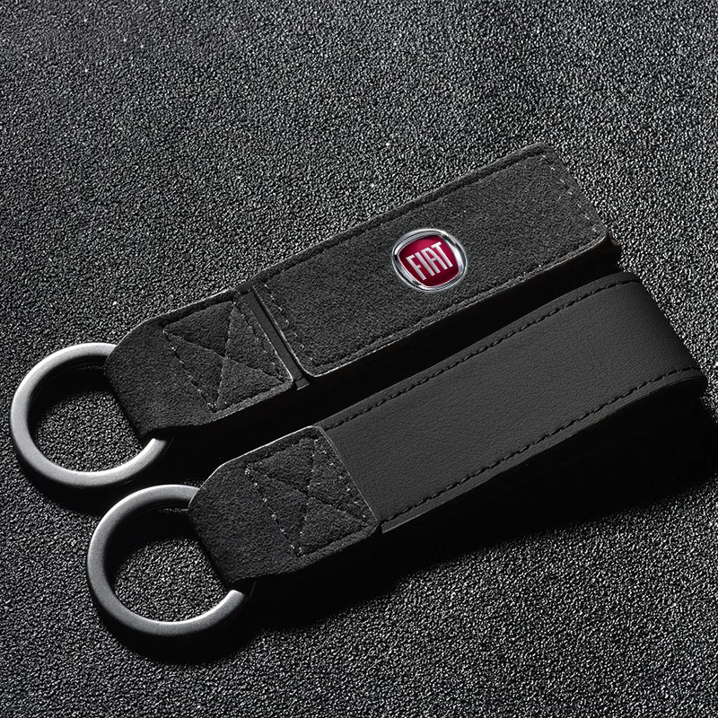 Material Suede Leather Keychain Business Key Men Women For Fiat Logo Viaggio Abarth 500 Punto Bravo Panda Tipo Stilo Ducato