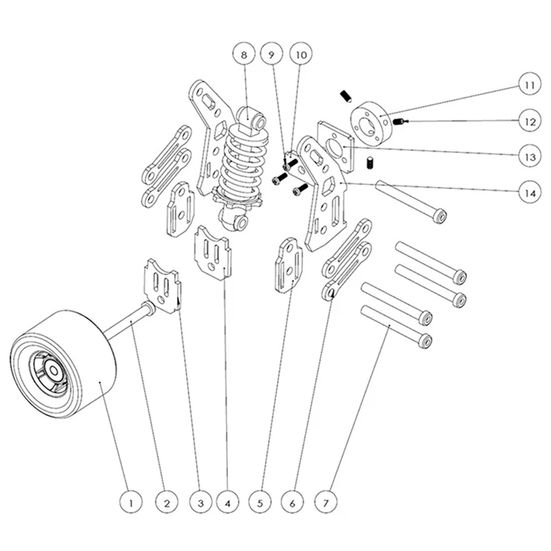 Resorte de monopatín DIY, amortiguador trasero, puente, suspensión de camiones, tablero largo de 8 pulgadas, Kit de resorte de suspensión