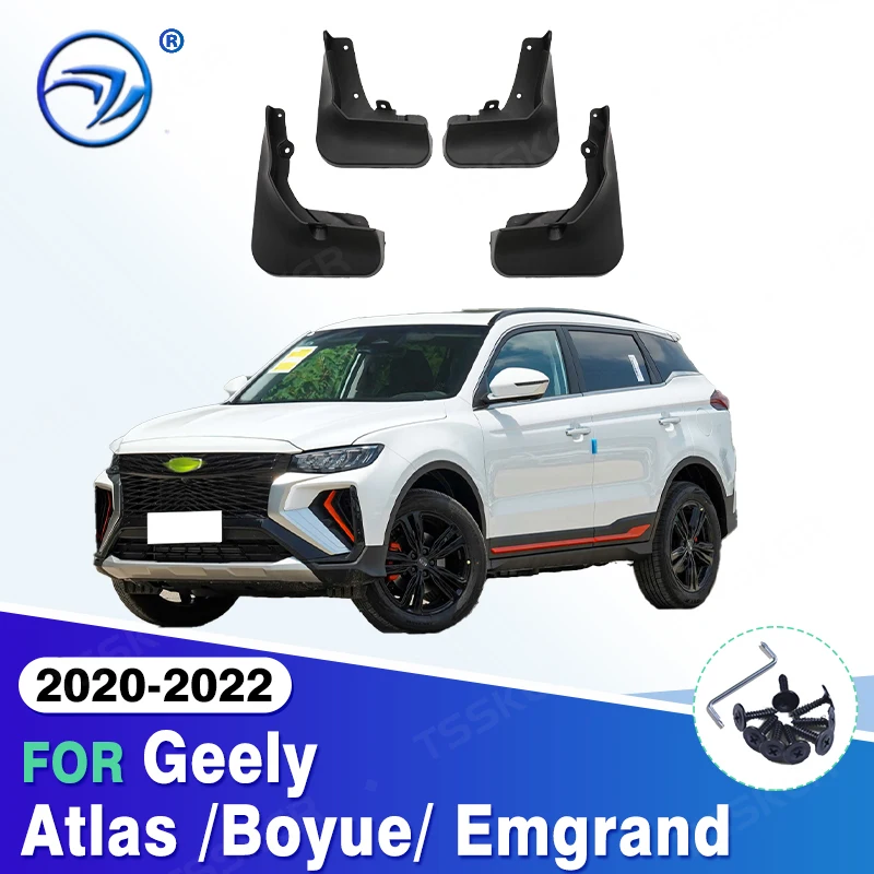 For Geely Atlas 2020 2021 2022 Boyue Emgrand  Fender Mudguard Mud Flaps Guard Splash Flap Mudguards Car Accessories