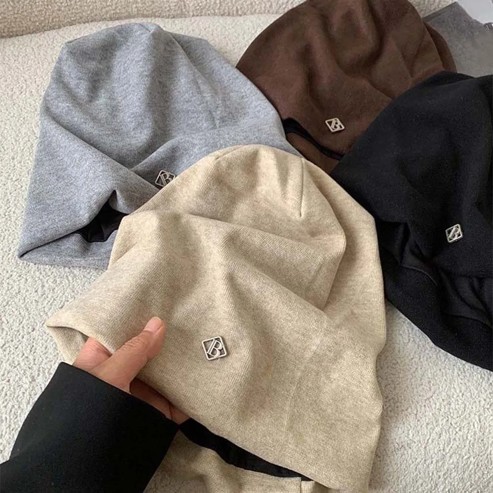 Elastic Slouchy Beanie Hat Breathable Thickened Warm Cold Headwear Solid Color Stretchable Baggy Skullies Bonnet Camping