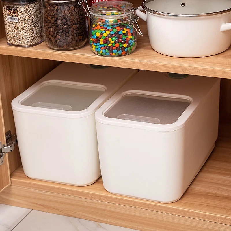 10kg Moisture-proof Rice Storage Box Holder Flour Grain Tank Bucket Non-toxic Durable Good Sealability Leak-proof Rice Box