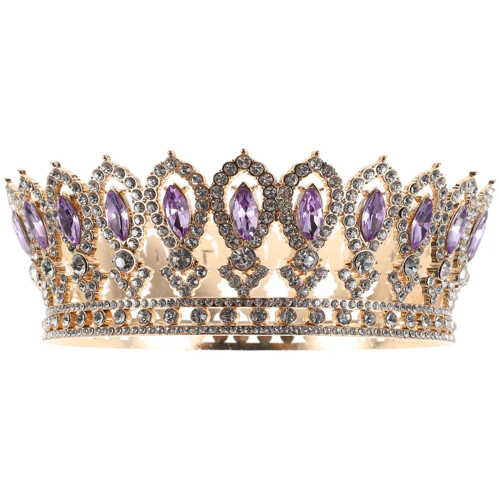 

Baroque Crown Rhinestone Headband Wedding Bridal Tiara Prom Party Accessories Crystal Diamond Queen Hair Decorations Elegant