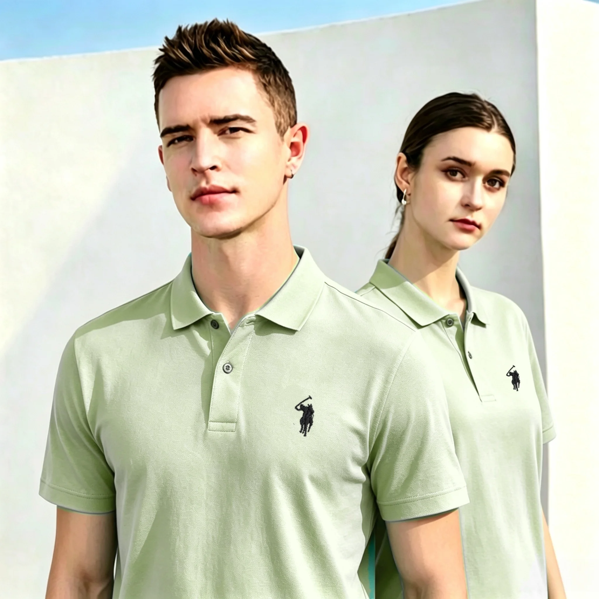 100% pure cotton high-end bran - Embroidery Men Shirt 评论和价格
