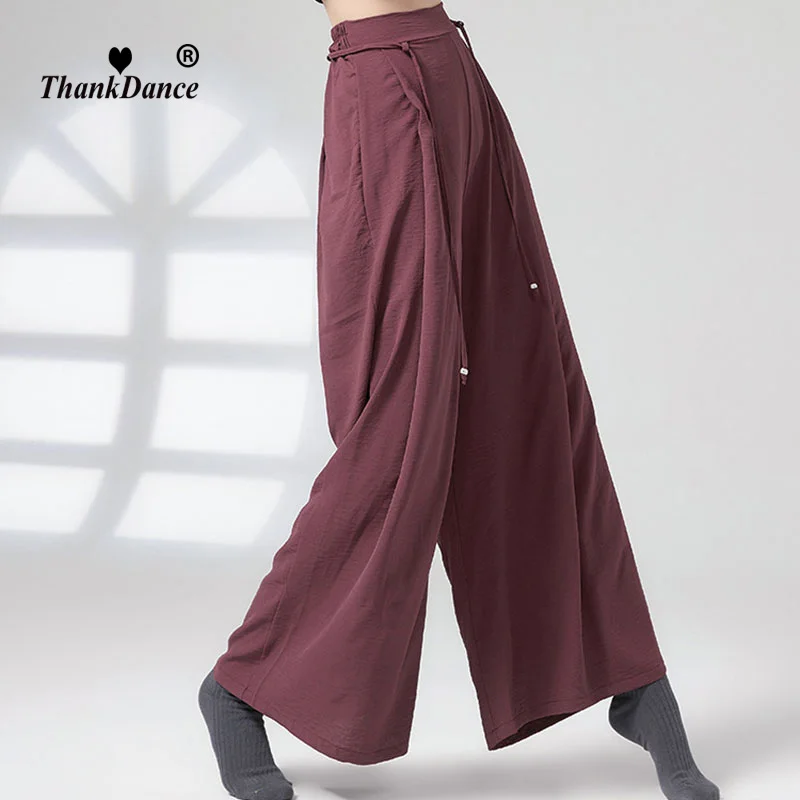 Modern Trousers Latin Dance Pant Women Cha Cha Dance Loose Wide Leg Trousers Practice Clothe Training Ballroom Dancing Costumes