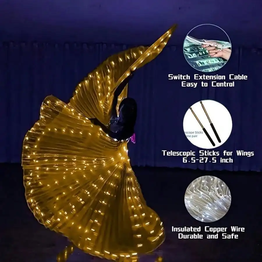 黄色の蝶の翼,パフォーマンス装飾,バッテリーなし,1個