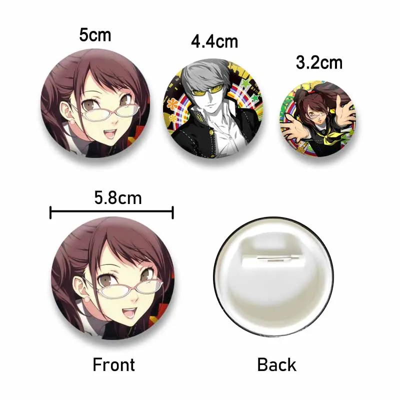 Anime Game Series Button Badges Yu Narukami Yosuke Lapel Pins Cartoon Chie Satonaka Yukiko Brooch Custom Jewelry Accessories