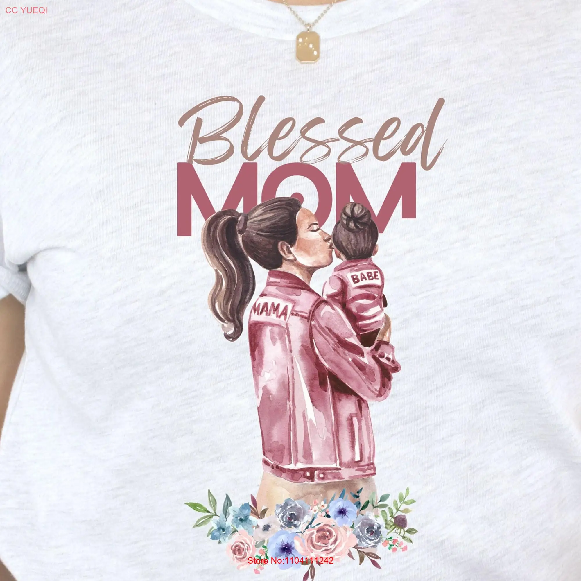 Blessed mama and baby shirt me shirts babe T mom tee long or short sleeves