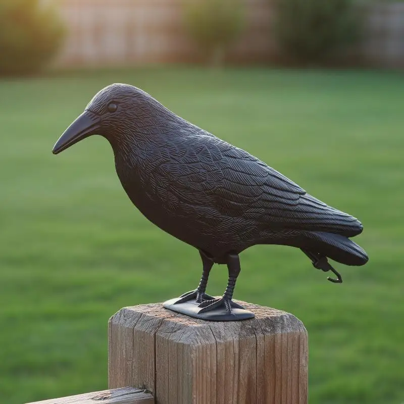 ★Realistic Black Raven Crow Bird Repellent Pigeon Scarer Scary Fake for Professional Garden Outdoor Farm Pest Control