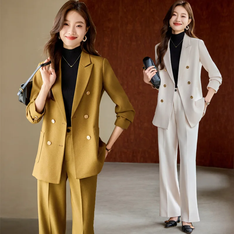 Loose Suit Suit Women's High Sense Autumn Temperament Goddess Style Commuting Work Clothes Casual Suit Business Clothing