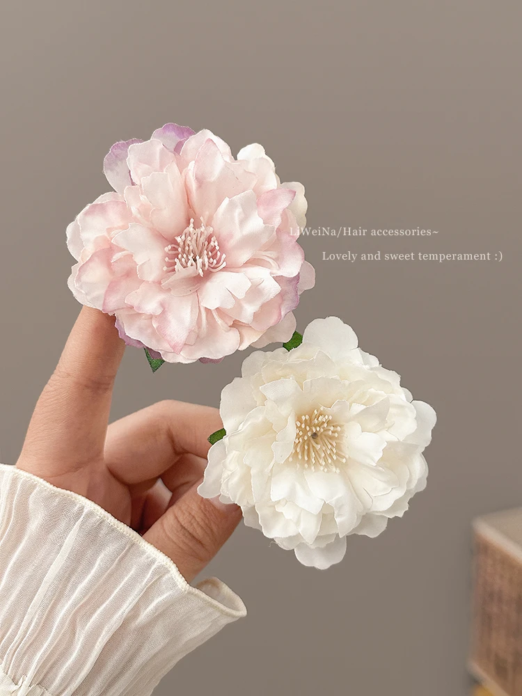 High Beauty  Simulated Flower Hair Clip Women\'s 2024 New High Grade Side Bang Clips Photo Fake Flower Hair Clip Headwear