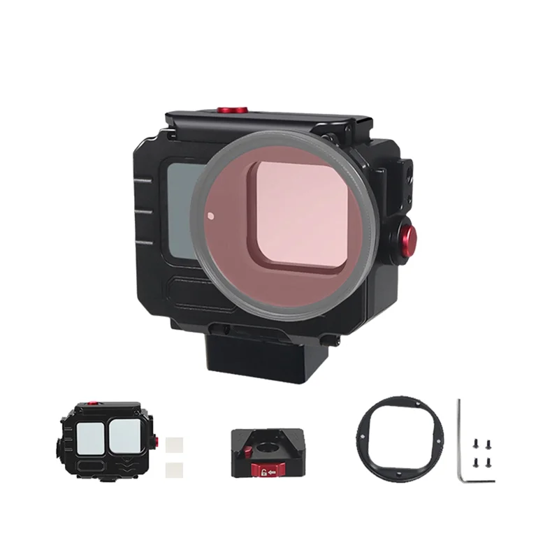 Smart-80M حافظة مقاومة للماء لـ Gopro12/11/10 الألومنيوم تحت الماء الغوص العميق الإسكان واقية مع حامل مرشح 52 مللي متر