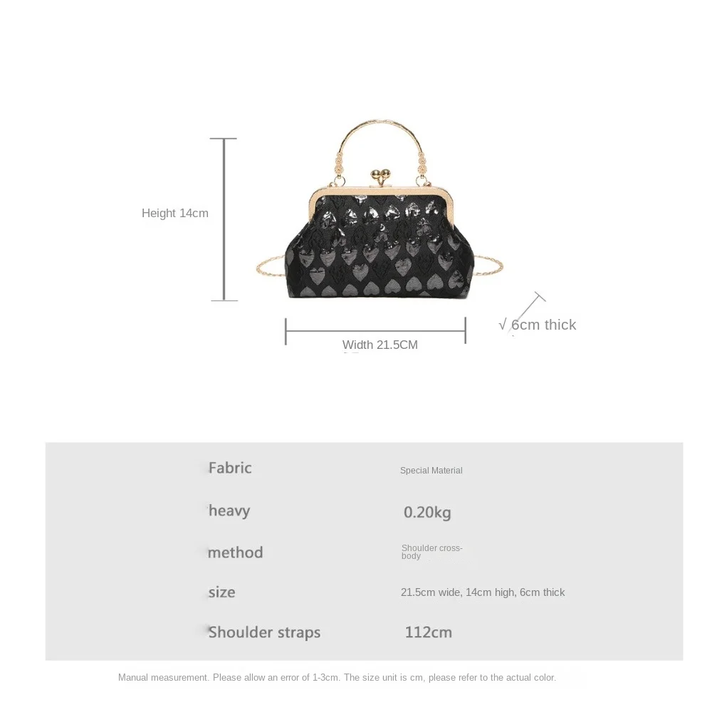 Hot Sale French Vintage Evening Bag Elegant Fashion Chain Purse Luxury Women Handbag Women Female