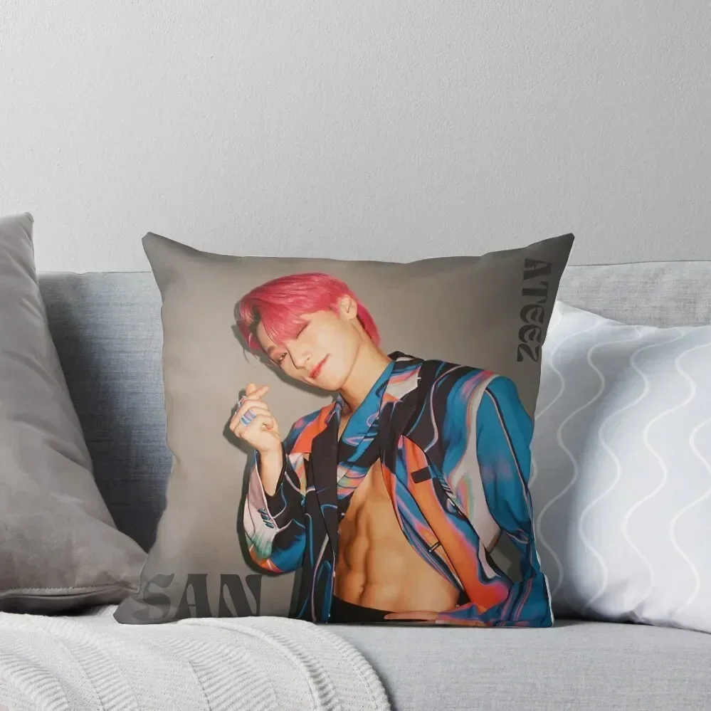 

Choi San Ateez Throw Pillow Cushion Cover For Sofa Pillow Covers Decorative Sofa Covers For Living Room pillow