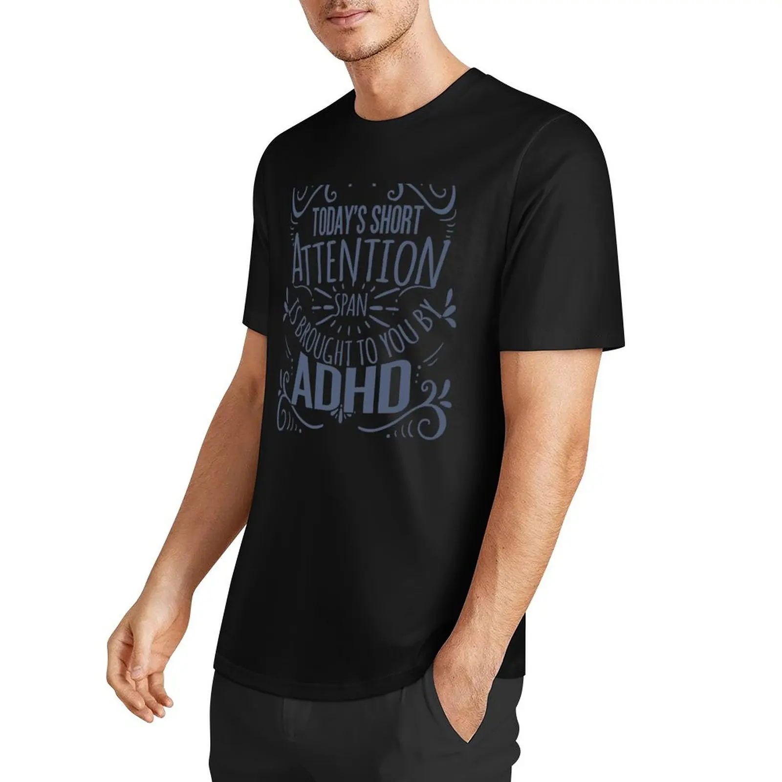 ADHD Awareness Support ADD Attention Disorder Love Heart Mom Dad Gifts T-Shirt Short sleeve tee customizeds men clothings