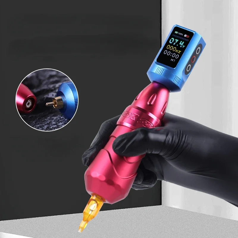 Fuente de alimentación inalámbrica para máquina de tatuaje, accesorio portátil con pantalla Digital a Color, 2000mAh