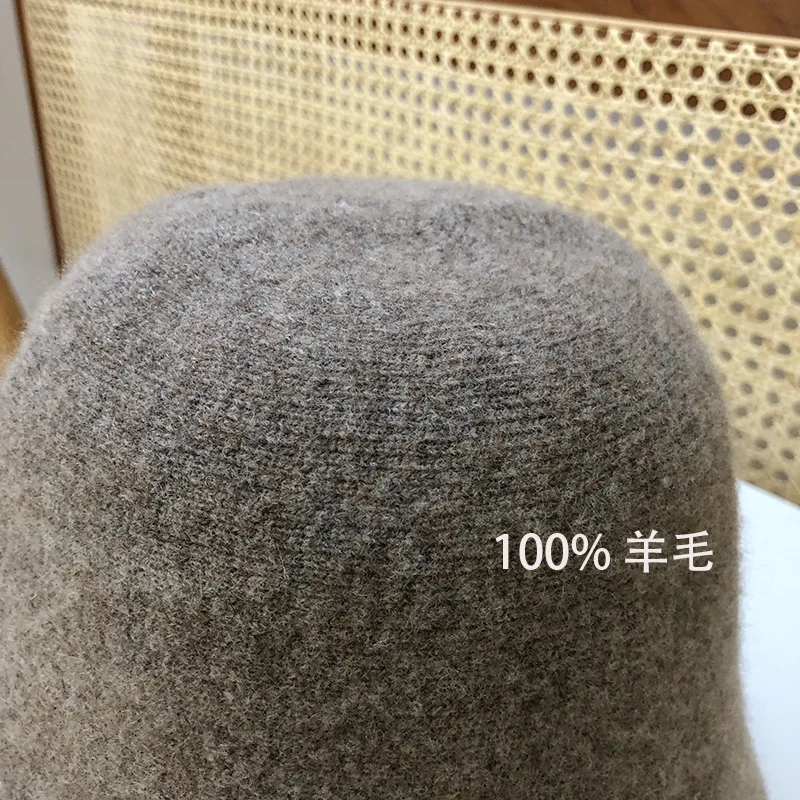 

Японская настоящая шерстяная винтажная теплая панама для женщин, фетровые шерстяные шапки с куполом в стиле ретро, женская модная панамская кепка в британском стиле, капот