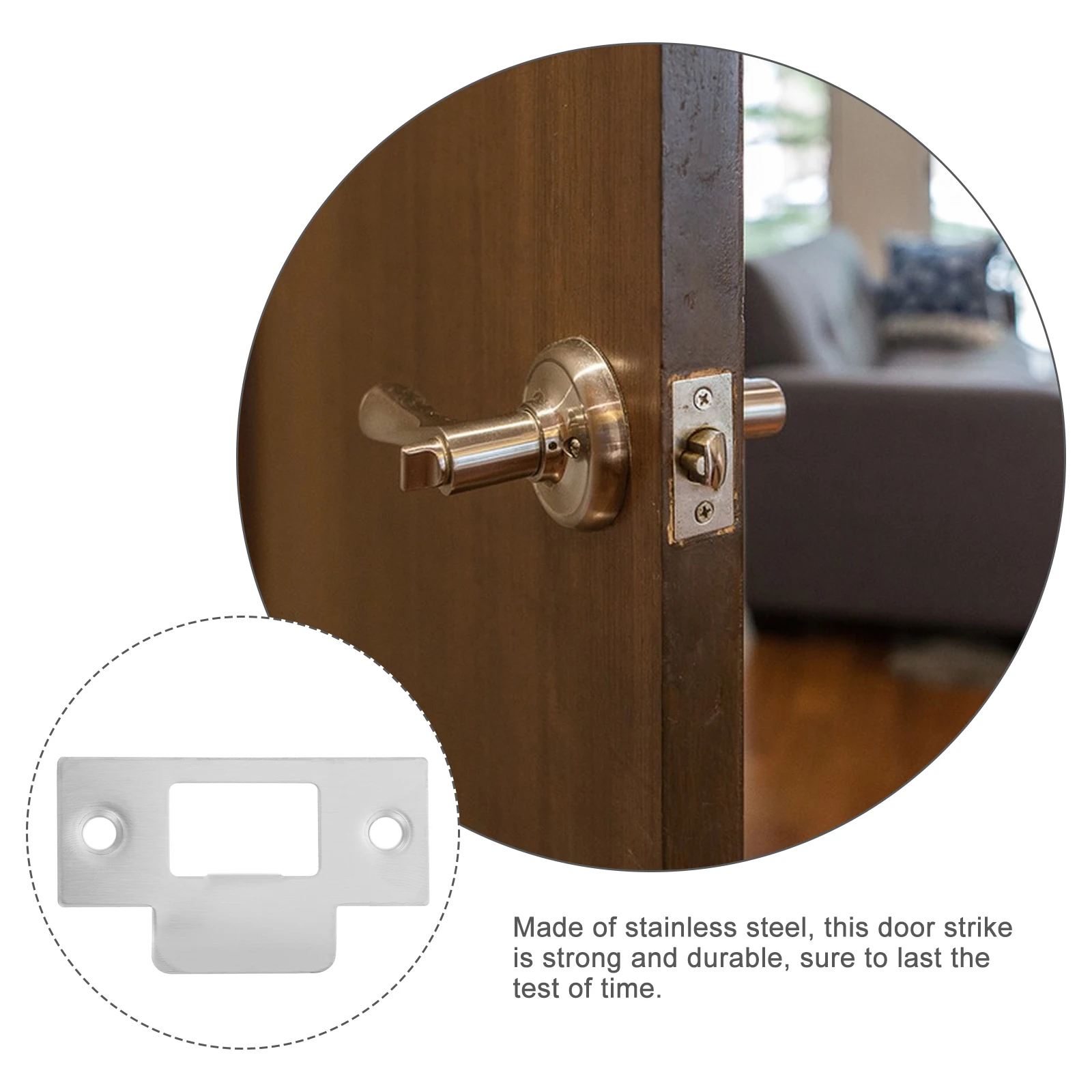 4Pcs Door Hole Filler Plate Deadbolt Strike Plate Stainless Steel Security Reinforcement Door Frame Installation Durable Cover