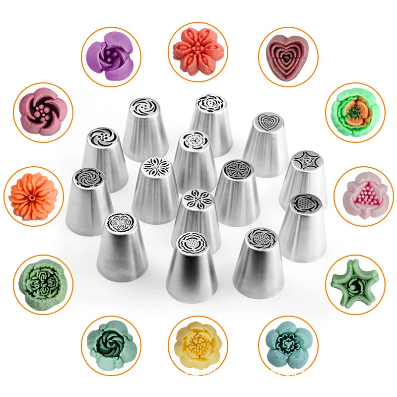 Russian Pastry Nozzles Icing Piping Cream Nozzle Tips Fondant Sugarcraft Decorating Tips Set Cake Cupcake Decorator Gadget