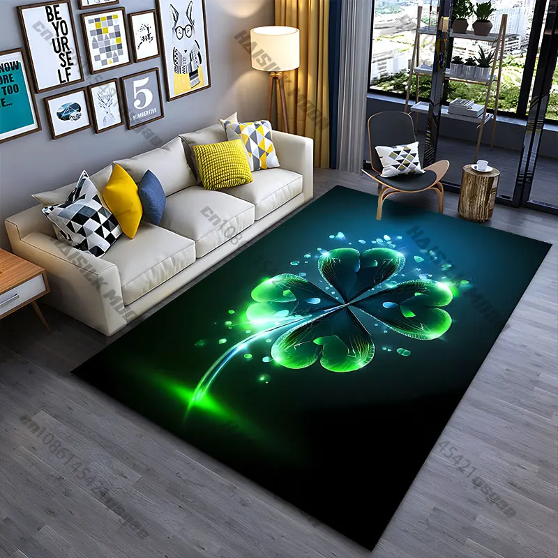 Glowing four leaf clover carpet Yoga living room room decor children's crawling mat doormat area rug games mat