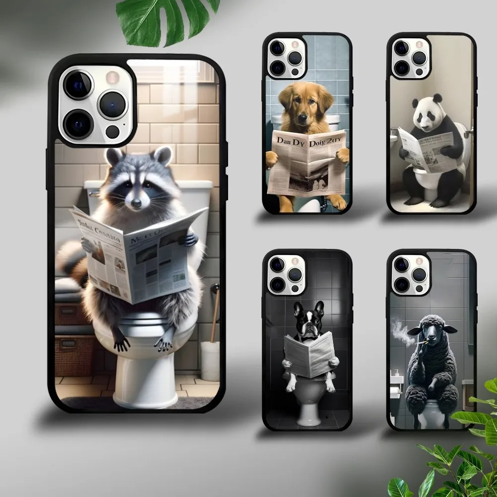 

Funny Bathroom Humor Phone Case For iPhone 16 15 14 13 12 11 Pro Xs Max Mini Plus Celulares Hard Funda