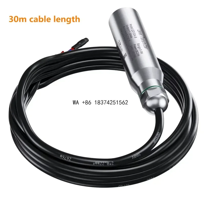 Wmwmnu 30m Submersible Level Transmitter SS304 Hydrostatic Level Sensor 24V 5V Power Water Gas Oil Pressure Sensor
