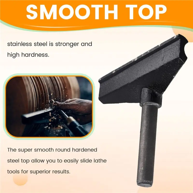CQMF-Lathe Tool Rest Wood Turning Holder Stainless Steel Turning Holder Woodworking Tool Rest