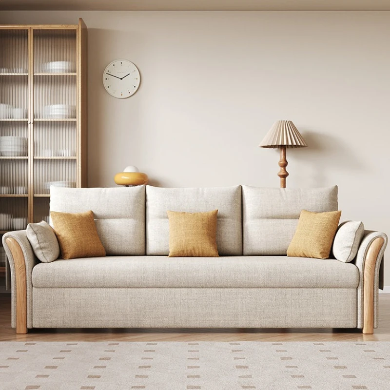 Japanese-style foldable office sofa dual-purpose multifunctional wood folding sofa variable bed woonkamerbanken office furniture