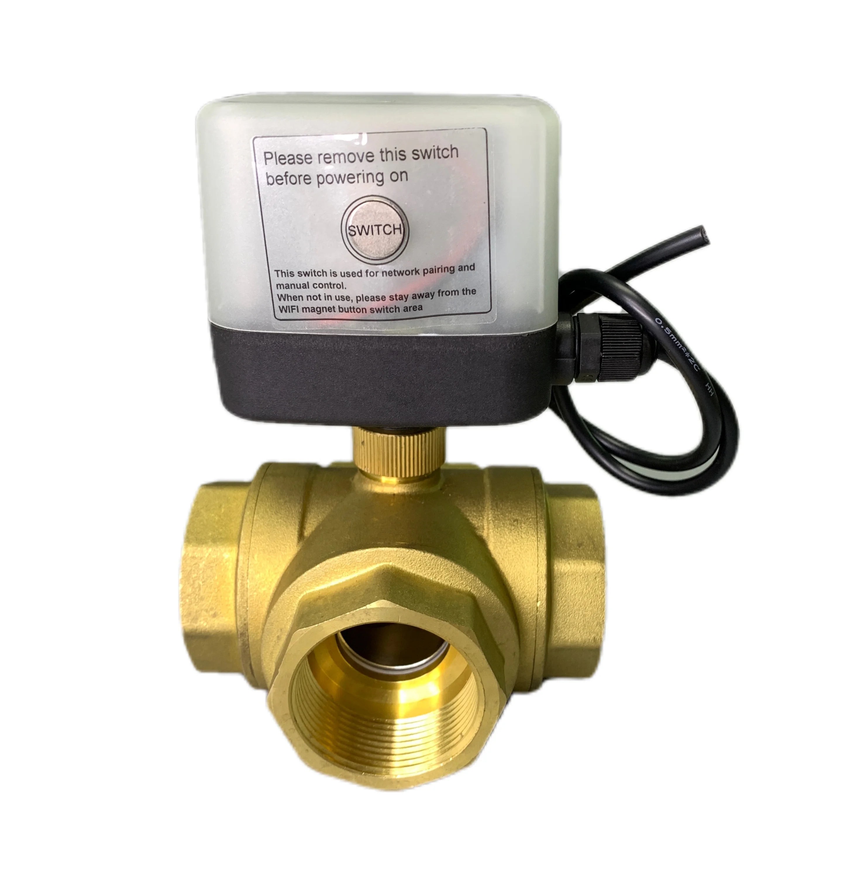 220V WiFi Remote Control Electric Ball Valve Wireless Intelligent Brass Material OEM IP65 Protection Flange Ends Water Media
