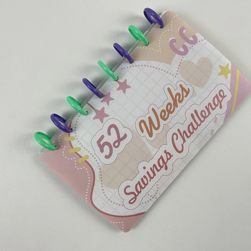 Cartoon Portable Receipt Collection Challenge Money Saving Book Mini PVC Binders