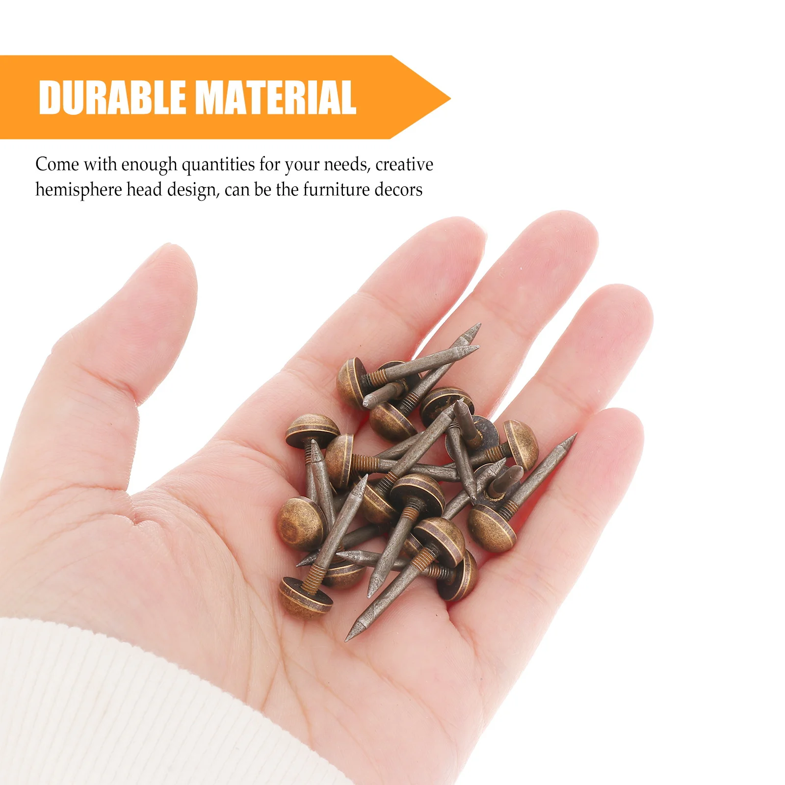 

20Pcs Weatherstrip Nail Furniture Repair Nail Smooth Copper Surface Sharp Point Easy Drive Not Loosen for DIY Upholstery Work