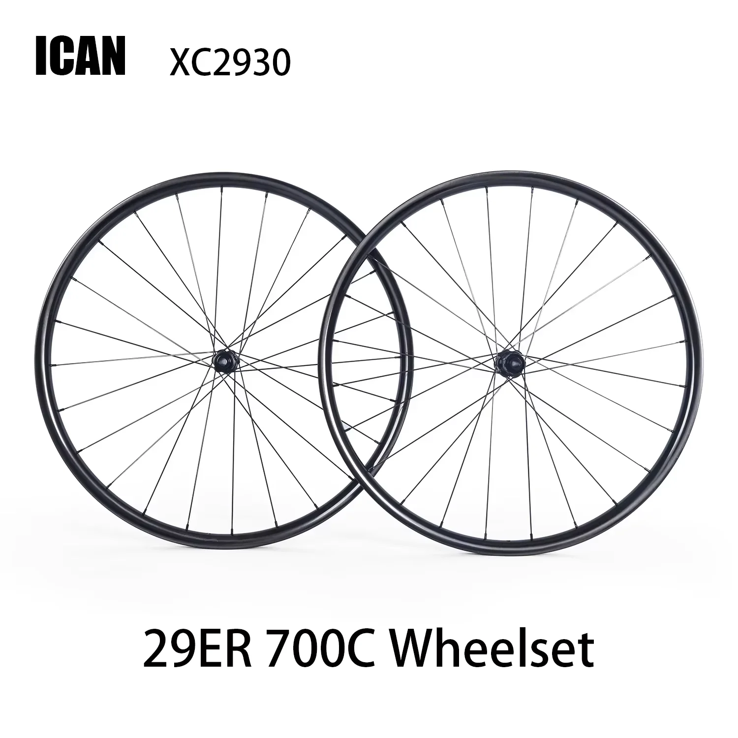 

ICAN 29ER 700c Полностью карбоновые легкие колеса для гравийного велосипеда XC2930 Передняя 100x12 мм и задняя ось 142x12 мм Размеры 24 часа Дисковый тормоз