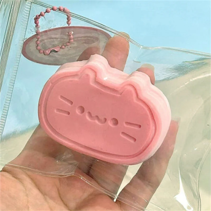 Mainan Penghilang Stres Pudding Cat Mochi Squishy, Mainan Penghilang Stres Tabas Cheese Kitty Squishy, Mainan Fidget Lembut, Hadiah
