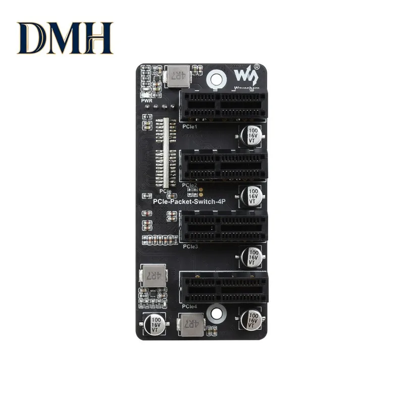 

DMH-Waveshare PCIe-Packet-Switch-4P, расширитель PCIe Gen 2 ×1 на 4 порта, стабильная производительность, без драйверов