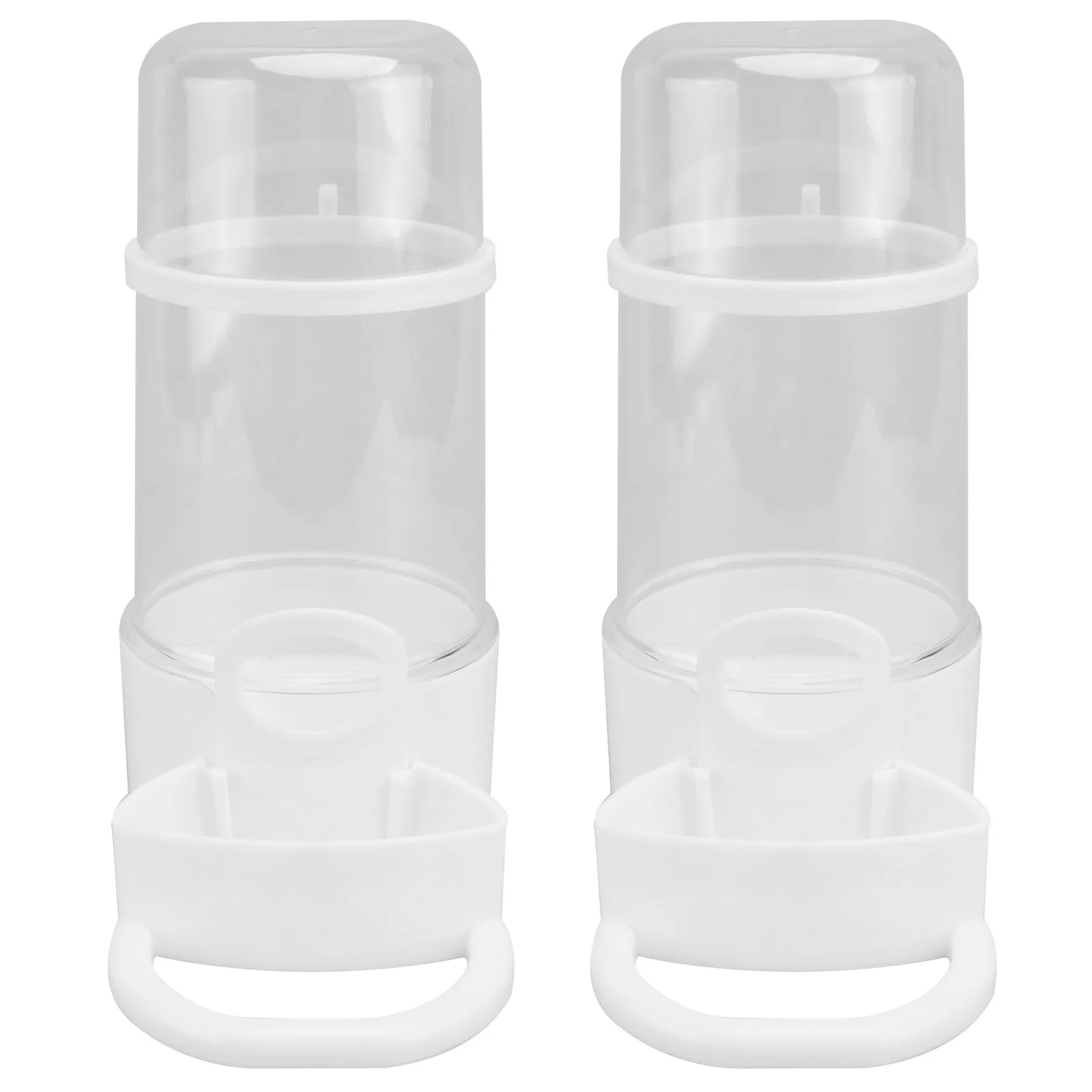 

2Pcs Automatic Bird Feeder Water Food Bowl Durable Leak-Proof Poultry Drinkers White Home Farm Use Water Drinker