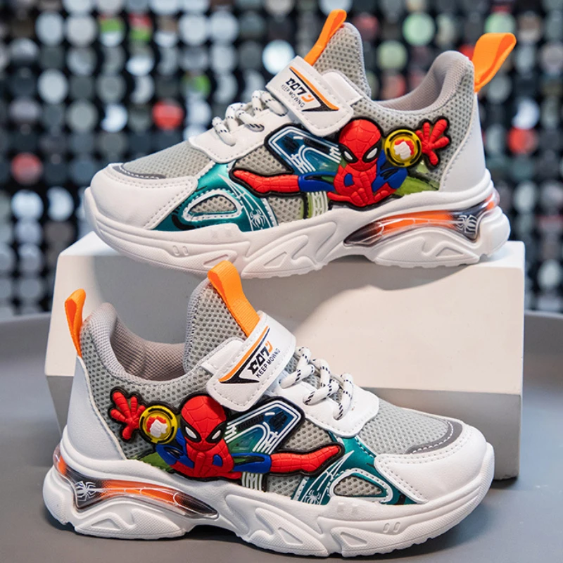 Scarpe per bambini Disney Fashion Cartoon Spiderman Sneakers per ragazzi scarpe sportive traspiranti scarpe da bambino antiscivolo scarpe da studente